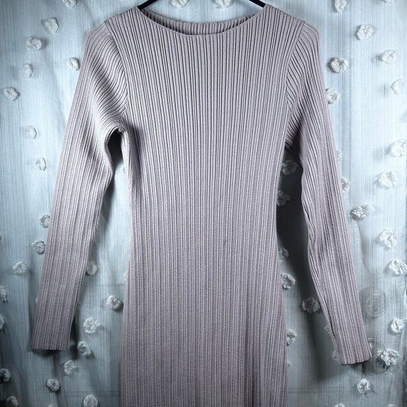 Merokeety Dresses & Skirts - Merokeety Women’s Light Brown Ribbed Bodycon Knit Dress Size Medium